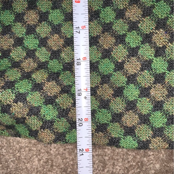 Loft Sz6 green/tan/dark gray wool ALine skirt - Picture 4 of 9